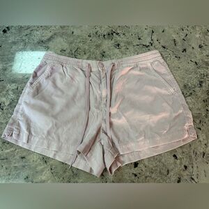 American Eagle Pink Corduroy Elastic Zip Shorts